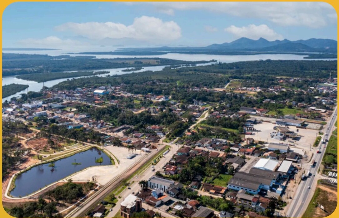 Vista aérea de Araquari, Santa Catarina